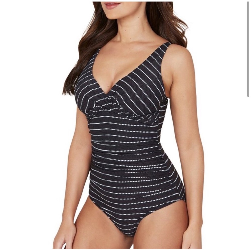 nip tuck black one piece swimwear